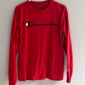 Champion Red Long Sleeve Shirt Size M